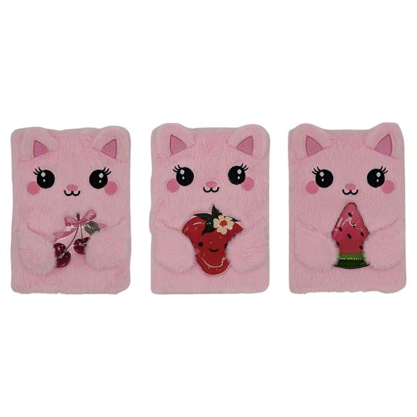 CUTE ANIMAL FACE FAUX FUR NOTEBOOK