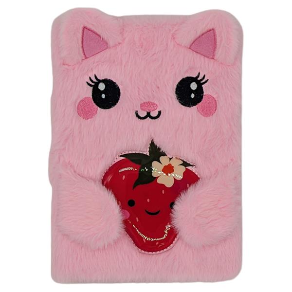 CUTE ANIMAL FACE FAUX FUR NOTEBOOK