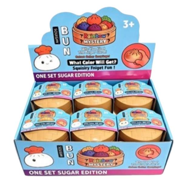 RAINBOW MYSTERY DUMPLING SQUISHY SQUEEZE TOY (12 UNITS)