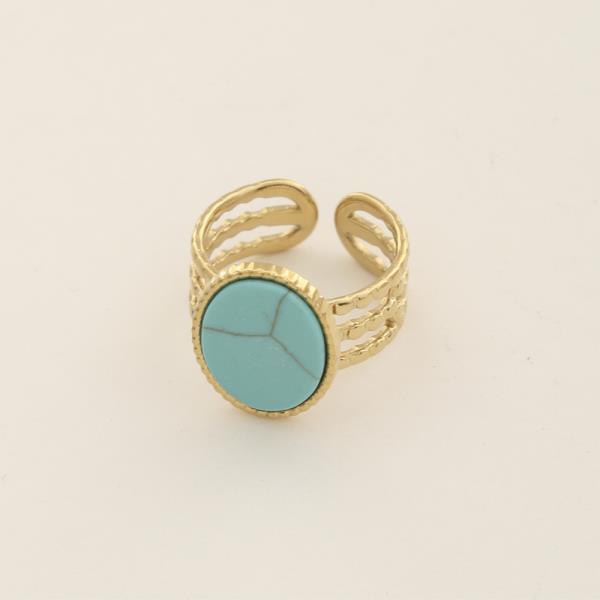 SECRET BOX STAINLESS STEEL OVAL STONE OPEN RING