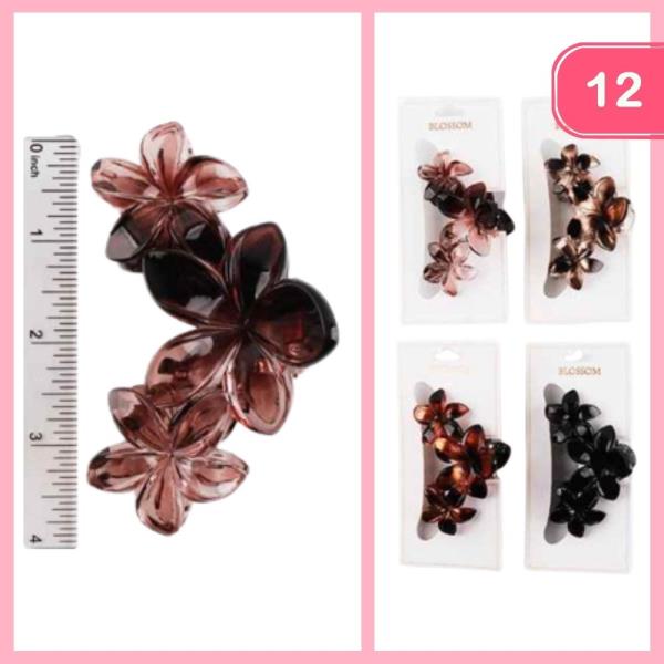 FLOWER HAIR CLAW CLIPS (12 UNITS)