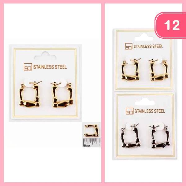 STAINLESS STEEL HOOP EARRING (12 UNITS)
