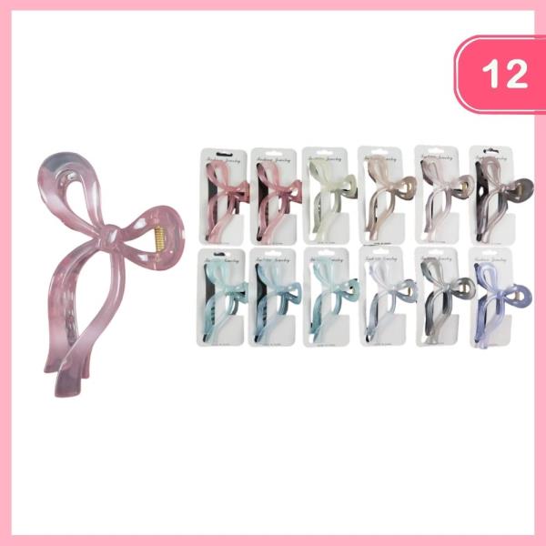 BOW HAIR CLAW CLIP (12 UNITS)