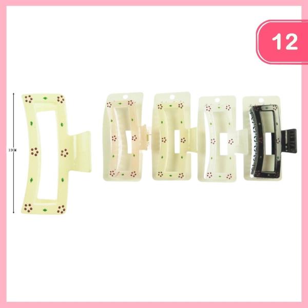 POLKA DOT FLOWER  HAIR CLAW CLIP (12 UNITS)