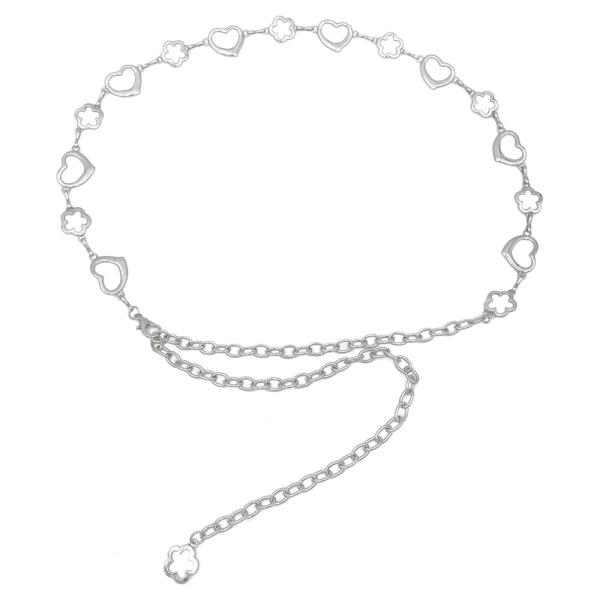 ROMANCE HEART FLOWER LINK CHAIN BELT