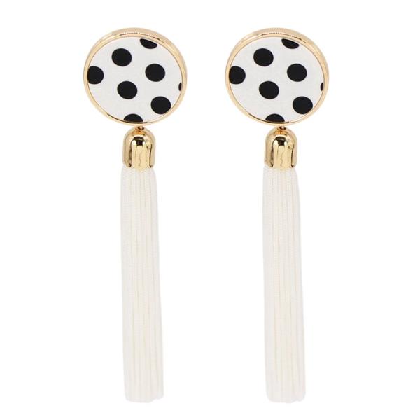 POLKA DOT POST TASSEL EARRING