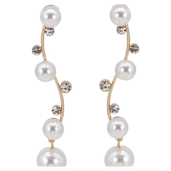 WIRE DROP PEARL POST EARRING