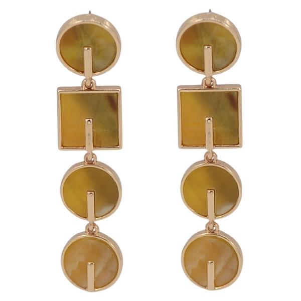 LONG LINK COL RESIN DROP EARRING