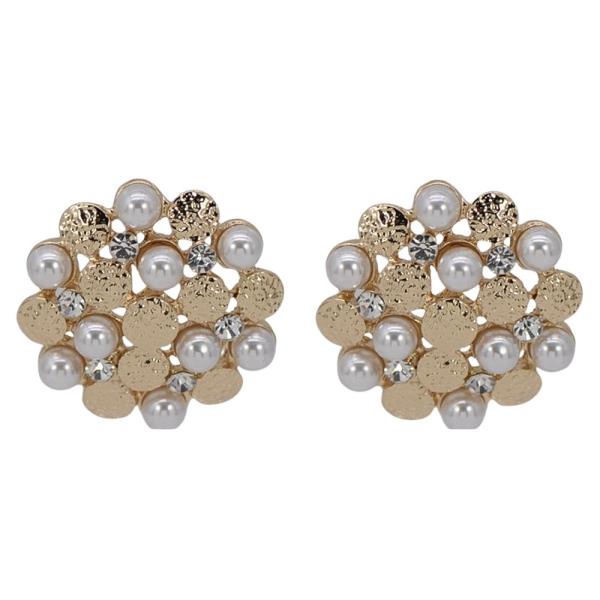 METAL PEARL POST EARRING