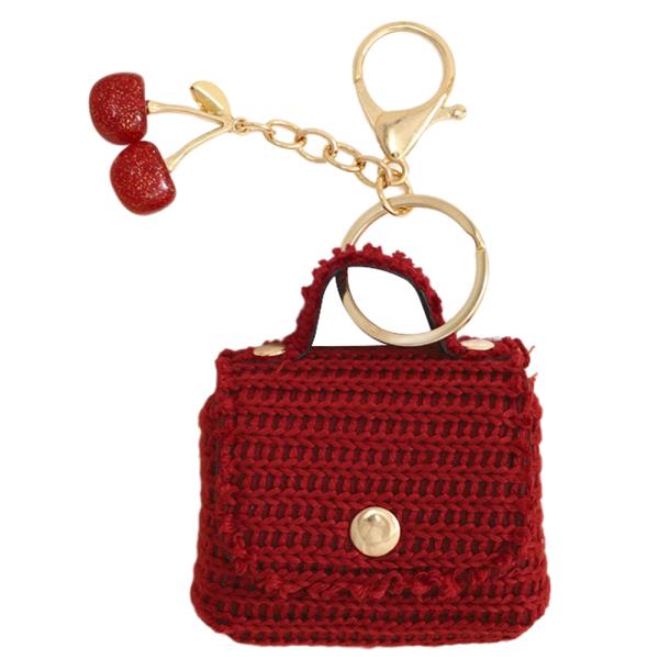 CHERRY MINI CROCHET BAG CHARM KEYCHAIN