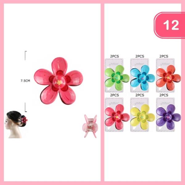 FLOWER HAIR CLAW CLIP (12 UNITS)