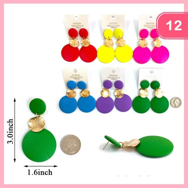 THREE TIER ROUND DANGLE EARRING (12 UNITS)