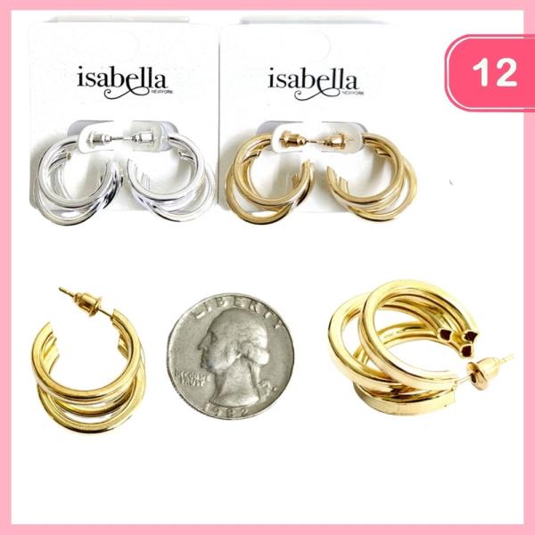 LAYERED HUGGIE HOOP EARRING (12 UNITS)