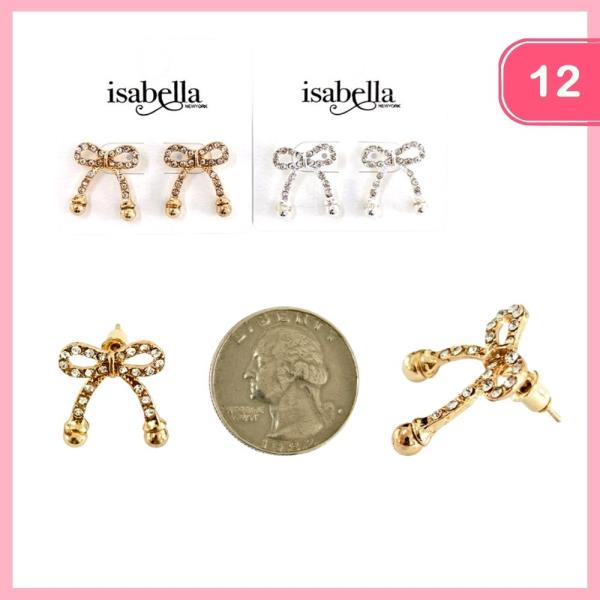 RHINESTONE BOWW POST EARRING