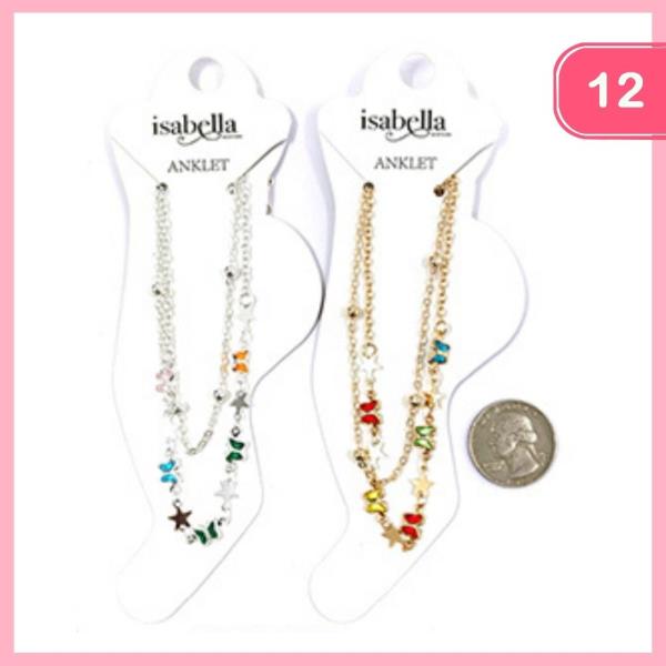 LAYERED BUTTERFLY ANKLET (12 UNITS)