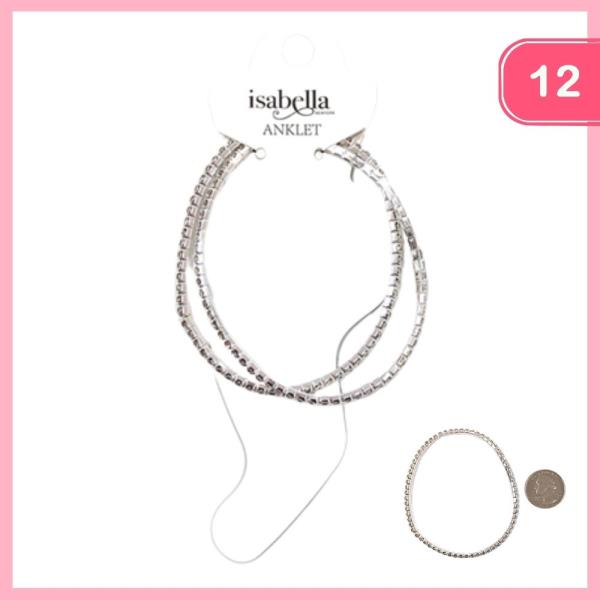 STACKABLE RHINESTONE ANKLET (12 UNITS)