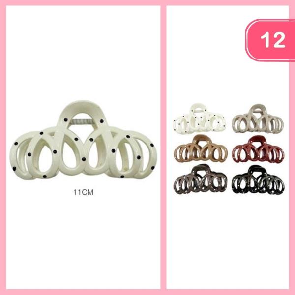 POLKA DOT HAIR CLAW CLIP (12 UNITS)