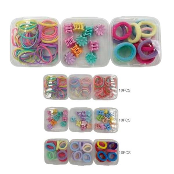 HAIR TIES W/ MINI HAIR CLAW CLIP SET (30 UNITS)