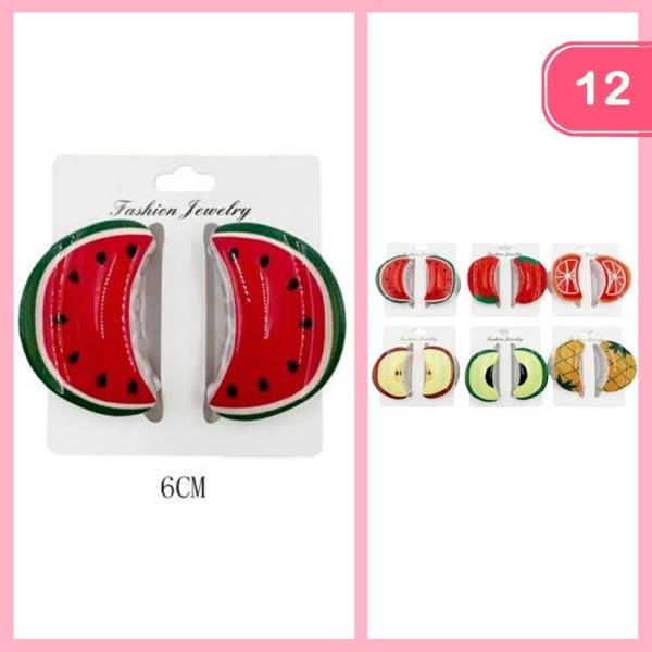 FRUIT HAIR CLAW CLIP (12 UNTIS)
