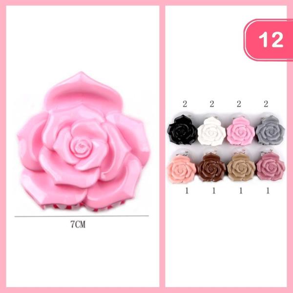 ROSE HAIR CLAW CLIP (12 UNITS)
