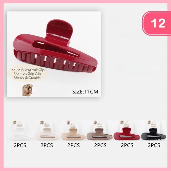 GENTAL DURABLE HAIR CLAW CLIP (12 UNITS)