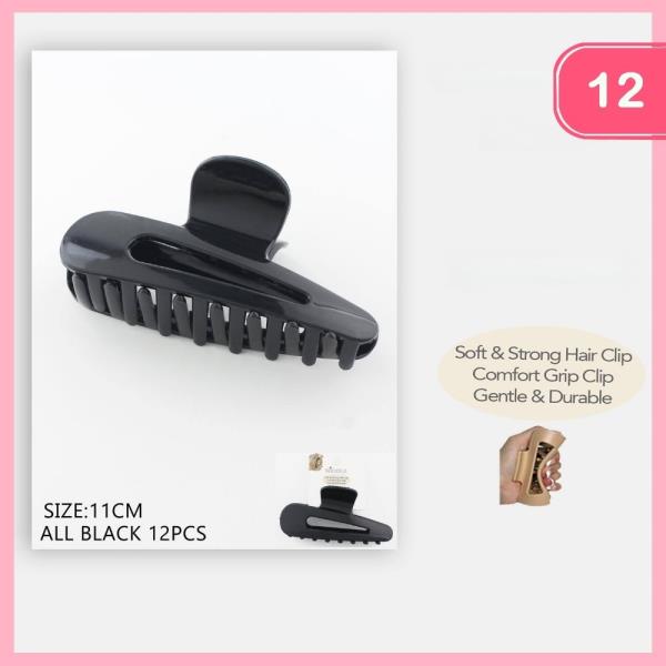 GENTAL DURABLE HAIR CLAW CLIP (12 UNITS)