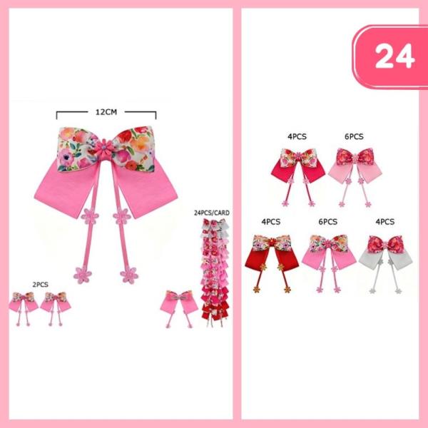 FLOWER PATTERN HAIR BOW (12 UNITS)