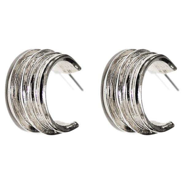 LAYERED METAL HOOP EARRING