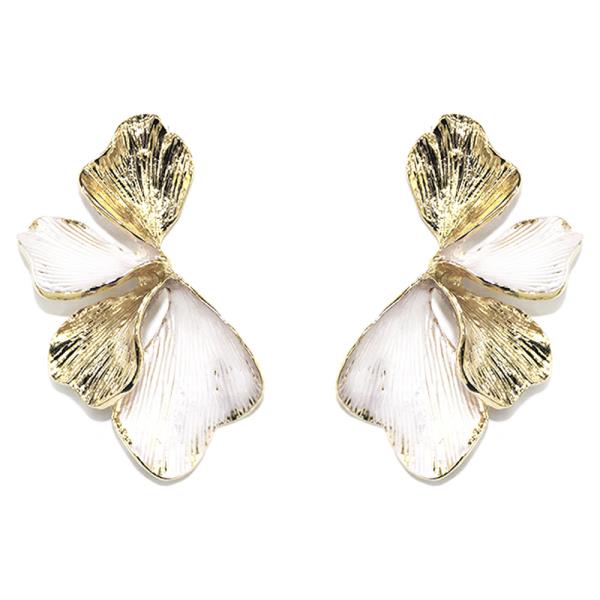 ENAMEL PETAL DROP EARRING