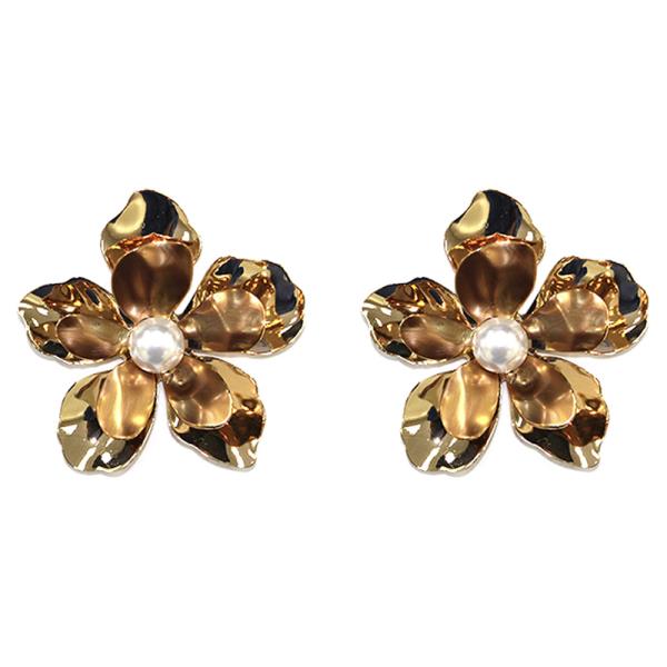 PEARL FLOWER STUD EARRING
