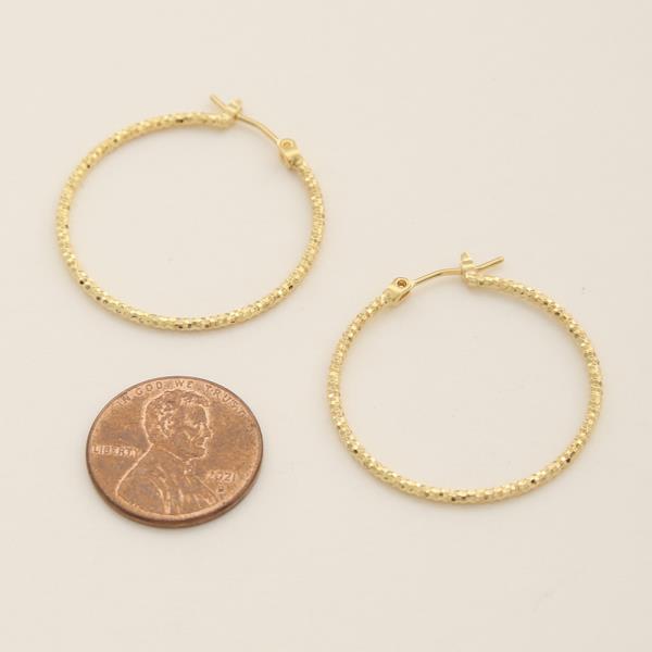 14K GOLD DIPPED TEXTURED HOOP EARRING