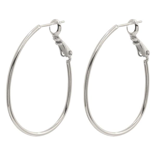 14K GOLD DIPPED TEAR DROP OVAL SHAPE HOOP EARRING