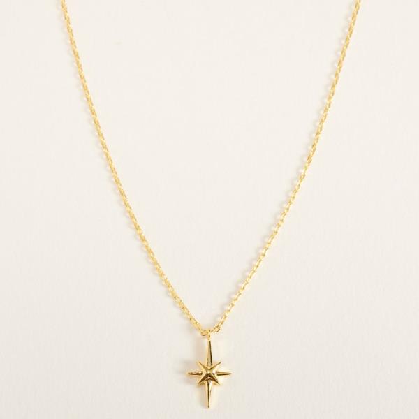 NORTHERN STAR SHAPED GOLD-DIPPED PENDANT SHORT NECKLACE