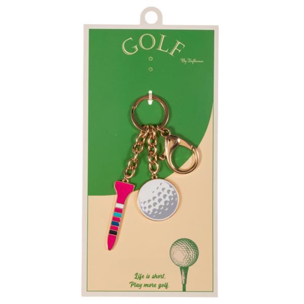 GOLF TEE SHAPED ENAMEL BAG CHARM