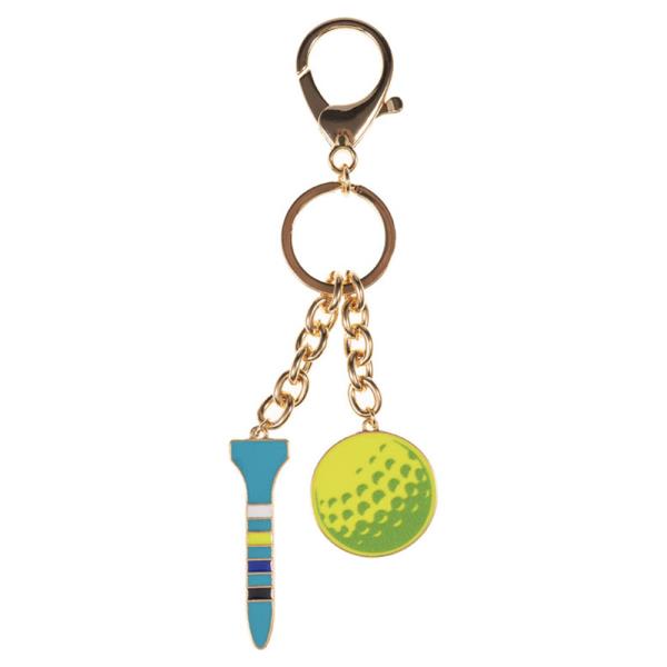 GOLF TEE SHAPED ENAMEL BAG CHARM