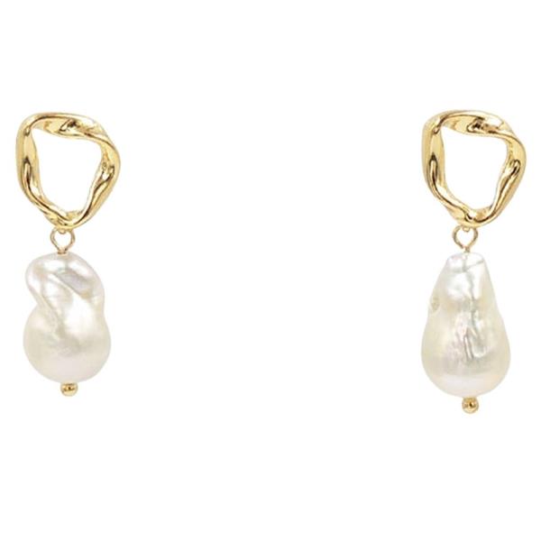 BAROQUE PEARL CIRCLE EARRING