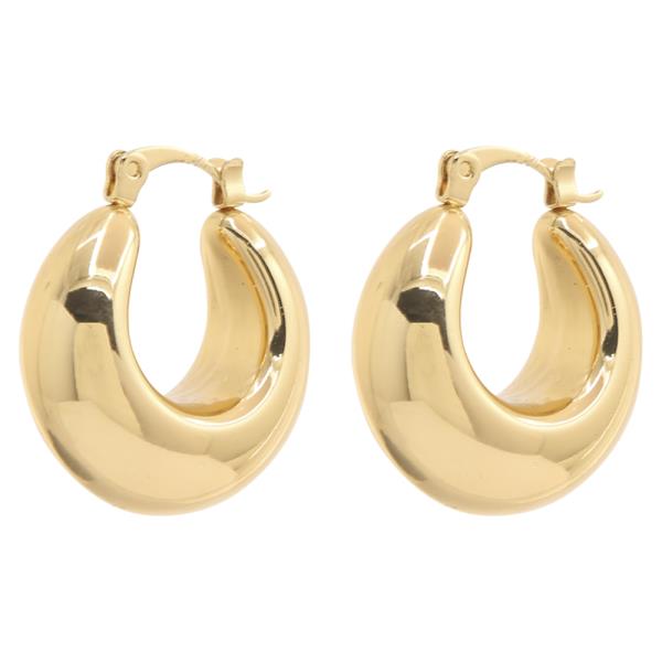 STAINLESS STEEL ROUNDED TUBE DESIGN HOOP EARRING