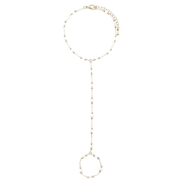 WHITE OPAL  HAND CHAIN BRACELET