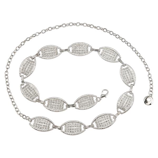 RHINESTONE OVAL LINK CHAIN BELT
