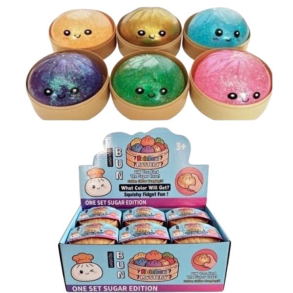 GLITTER DUMPLING SQUISHY SQUEEZE TOY (12 UNITS)