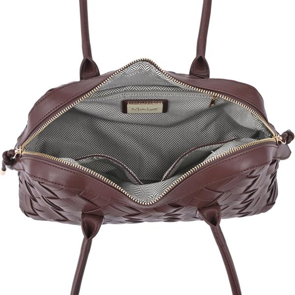 WOVEN DESIGN LOTUS SHOULDER BAG