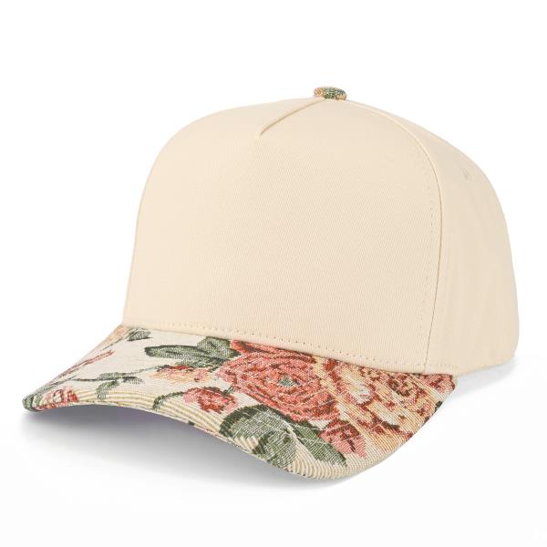 FLOWER JACQUARD PATTERN TRUCKER HAT