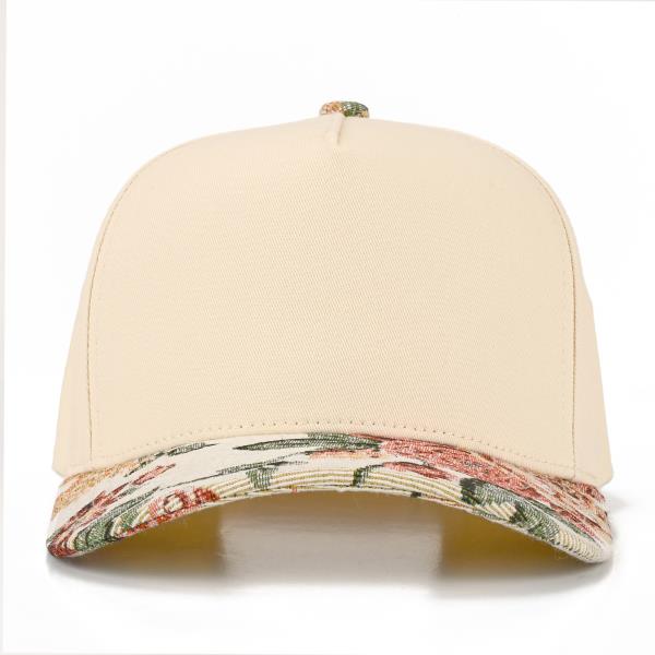 FLOWER JACQUARD PATTERN TRUCKER HAT