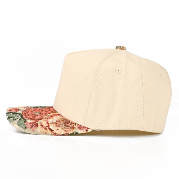 FLOWER JACQUARD PATTERN TRUCKER HAT