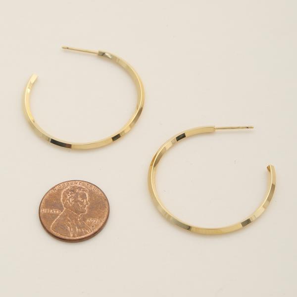 14K GOLD DIPPED OPEN HOOP EARRING