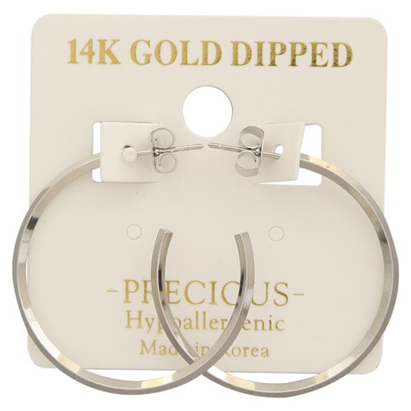 14K GOLD DIPPED OPEN HOOP EARRING