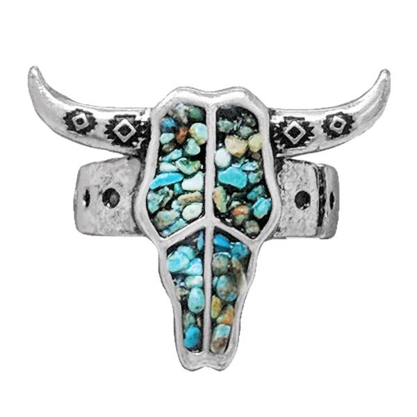 STEER HEAD WESTERN RING