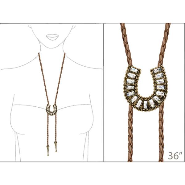 WESTERN HORSE SHOE BRAIDED NECKLACE