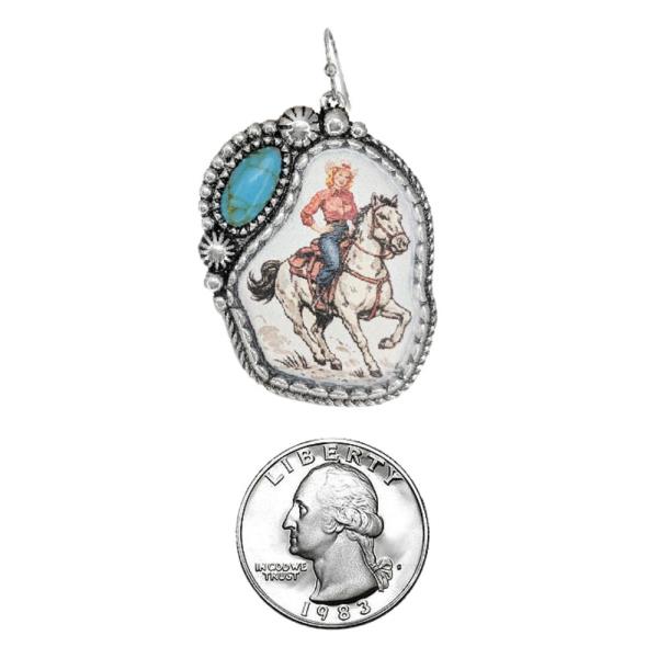 WESTERN COWGIRL HAND STONE EARRINGS