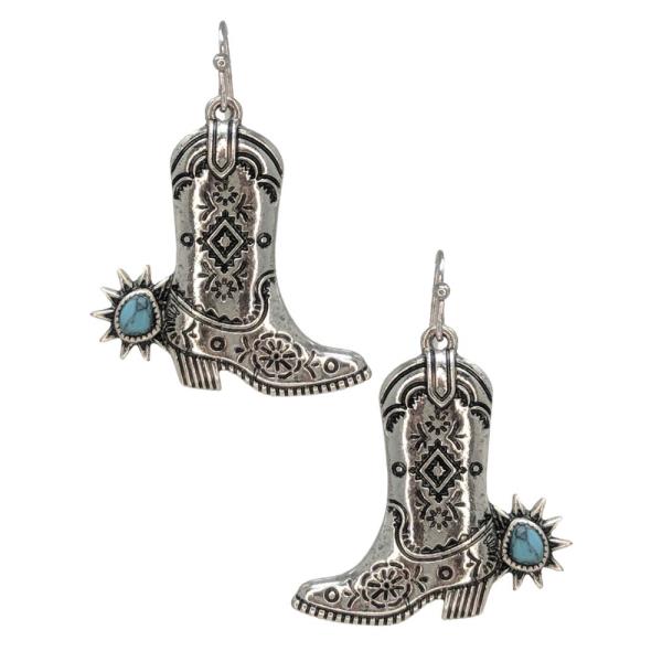WESTERN HAND STONE BOOT EARRINGS